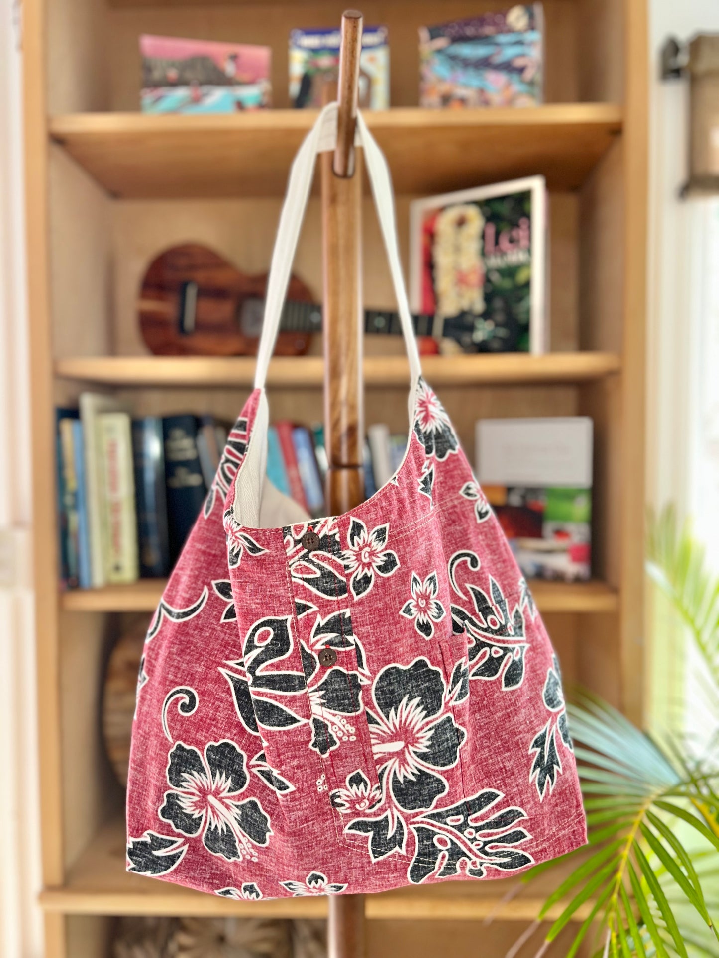 Up-Cycled Aloha Black Hibiscus