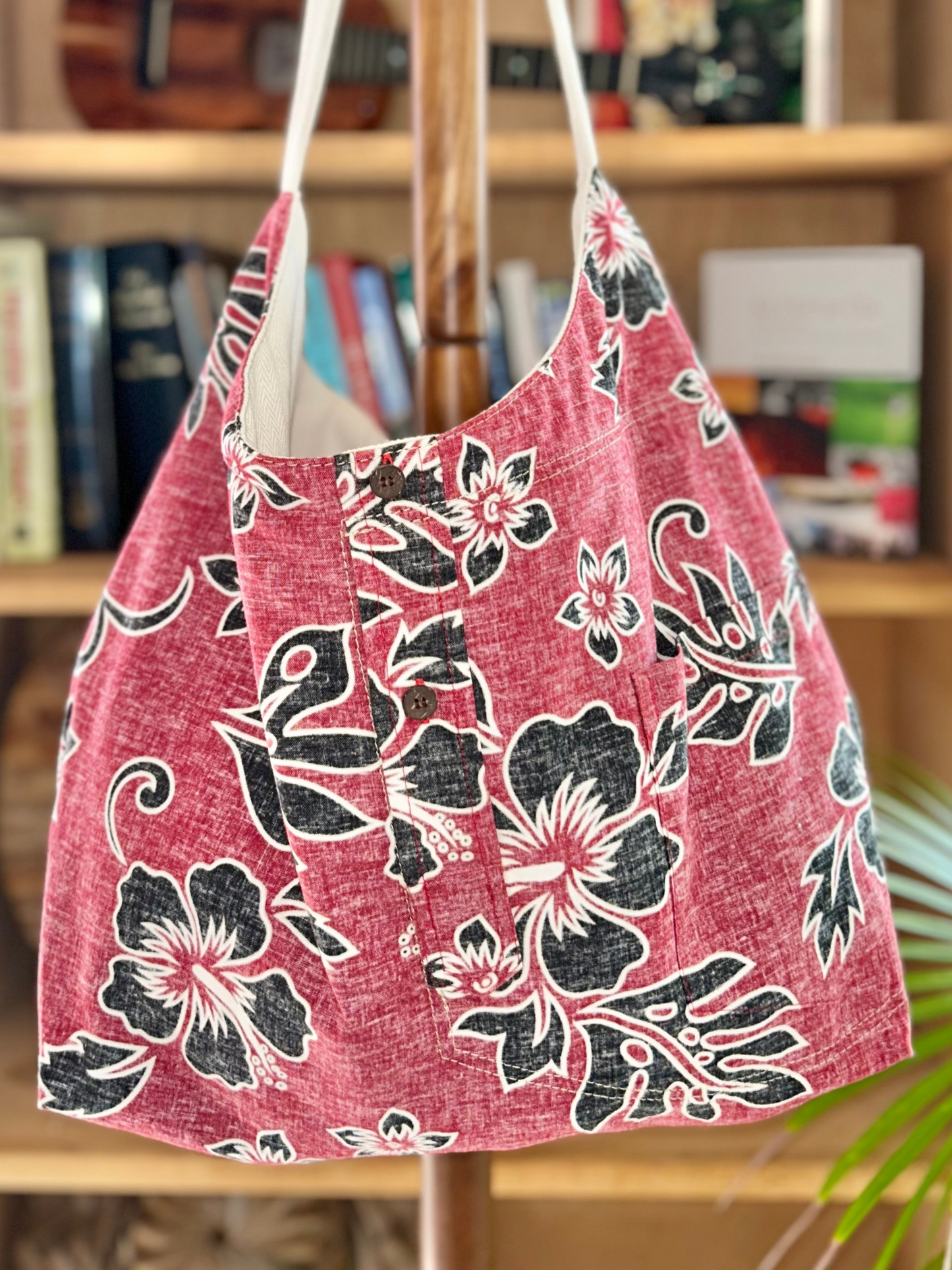 Up-Cycled Aloha Black Hibiscus